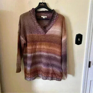 Simply Noelle Women's Open Weave Long Sleeve Crochet Sweater Size L/XL